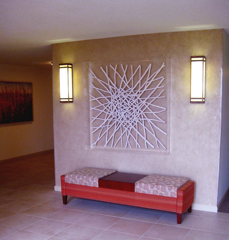 Marina Point, Halls and Lobbies, Seating, Lighting, Wall Decor, Sayler Design, Interior Design, Interior Designer	